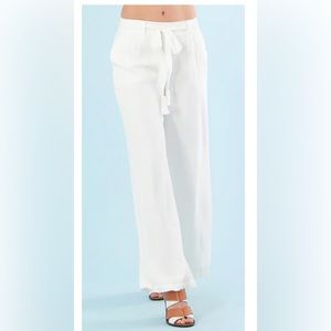 NWT HALE BOB Ivory Chandi crepe Trousers/Pants Wide Leg Fully Lined